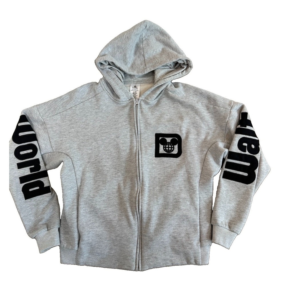 Disney Walt Disney World Authentic Original Est. 1971 Gray Zip-Up Hoodie Small